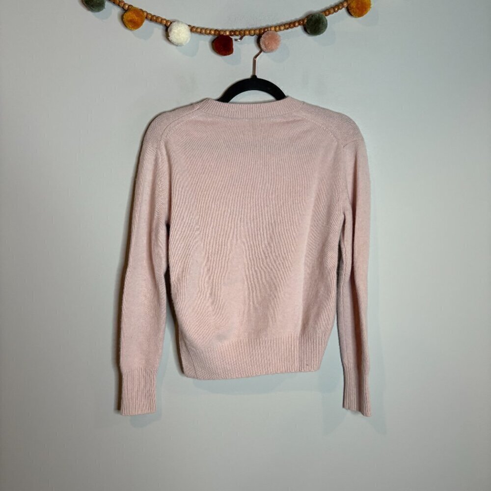 Vince Asymmetric Cashmere Crew Sweater in Cherry Blossom - Picture 7 of 7